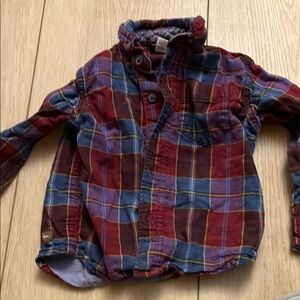 Classic Red and Blue Plaid Button Down Shirt